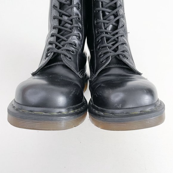 Dr. Martens Black 1490 Smooth Leather Mid-Calf Lace Up Combat Boot Womens Size 9 - Picture 5 of 12